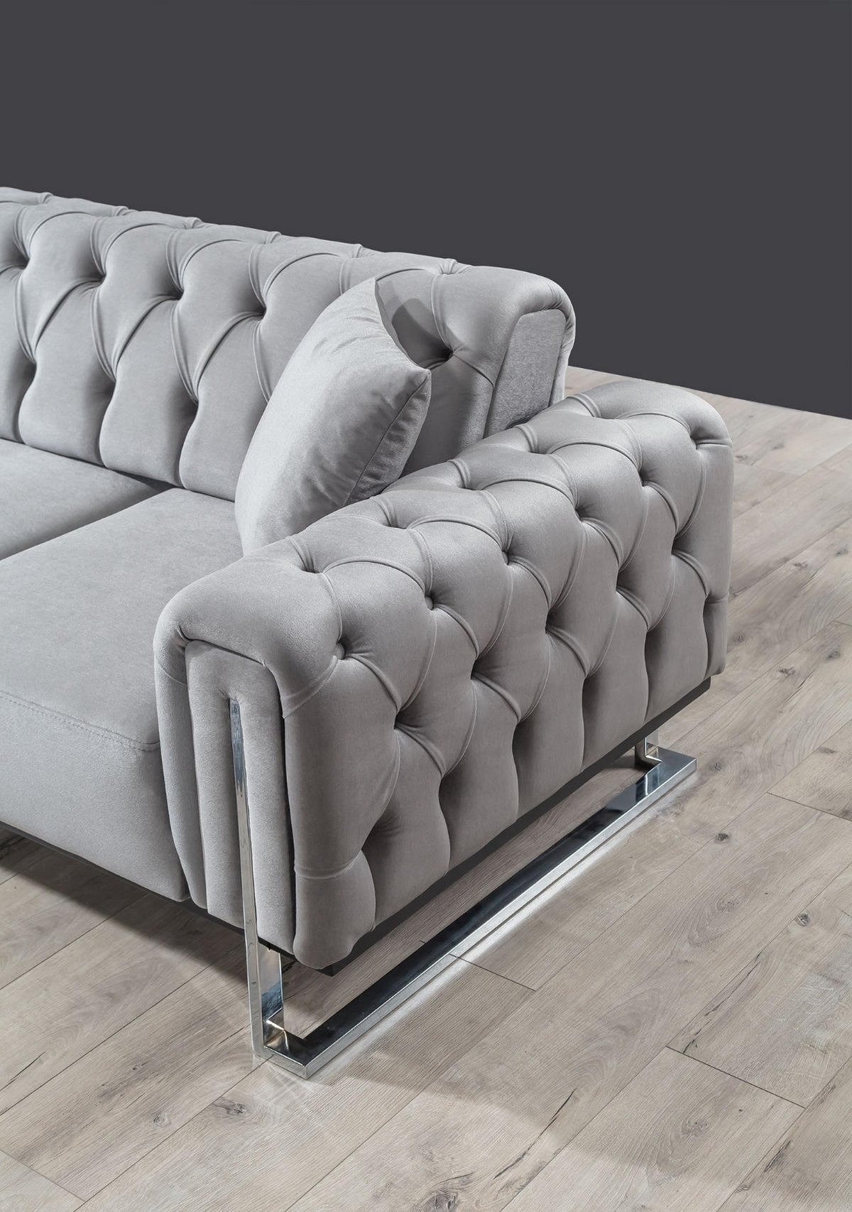 SITZGARNITUR Nova, Hellgrau Stellvariante 3+1 - Hellgrau, Textil (230/78/95cm) - Villa Möbel
