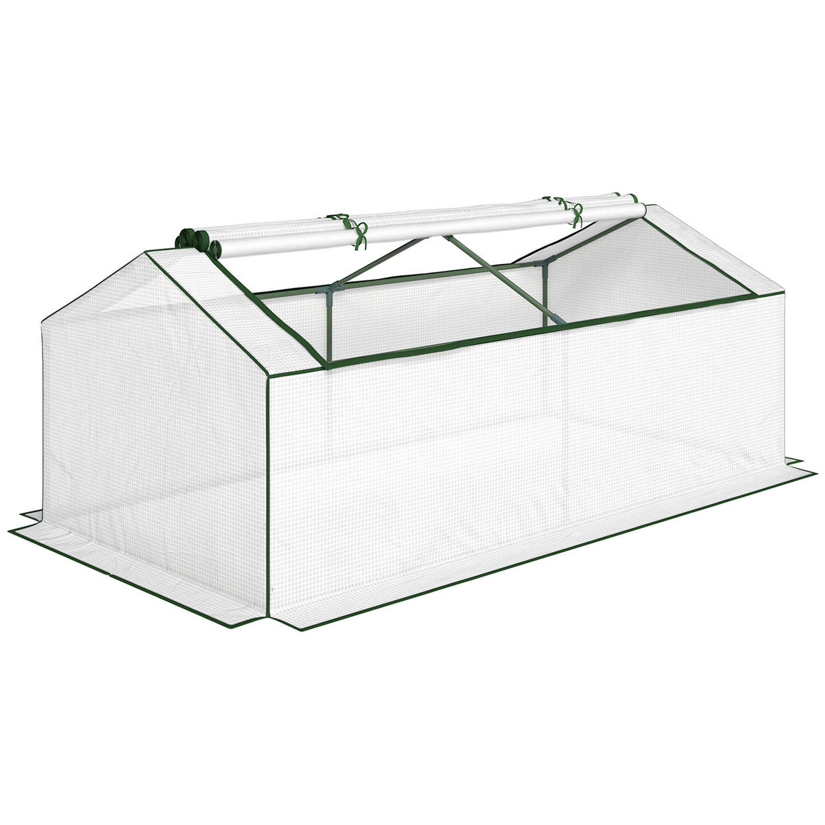 TOMATEN GEWÄCHSHAUS mit Rollfenster 180/90/70 cm - Weiß, Metall (90/70/180cm) - Outsunny