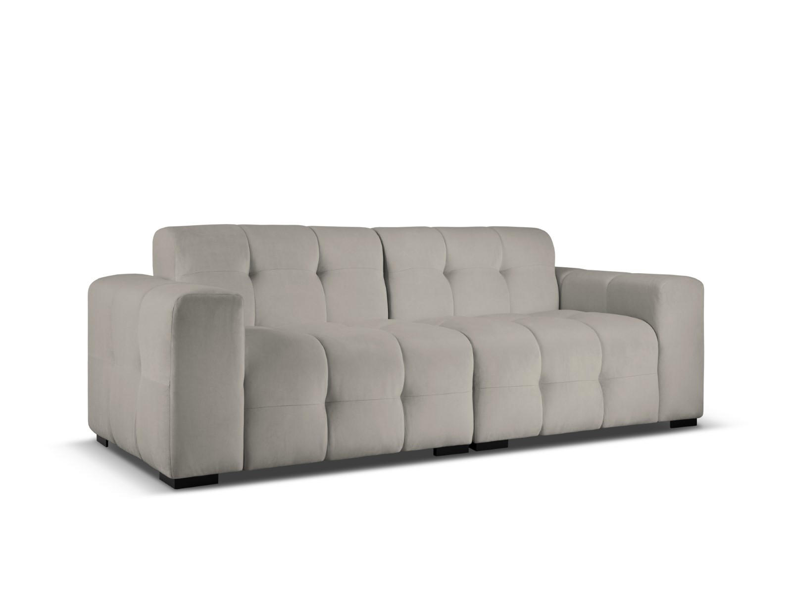 SOFA Kendal aus Samt dunkelgrau 4 Sitzplätze - Dunkelgrau, Textil (255/79/103cm) - Micadoni