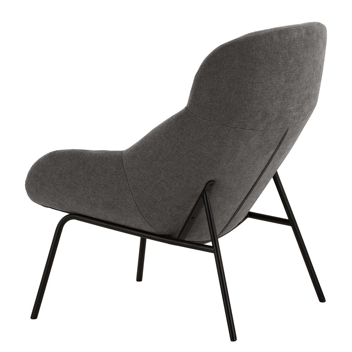 SESSEL - Dunkelgrau/Schwarz, Textil/Metall (73/102/92cm) - home24