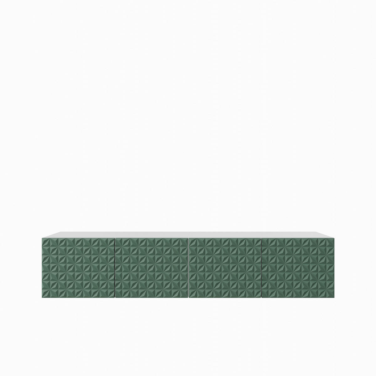 TV-SCHRANK Cali 200 cm (2x100) viertürig, weiß, grün - Weiß/Olivgrün, Kunststoff (200/41/40cm) - Margaret Hadas24