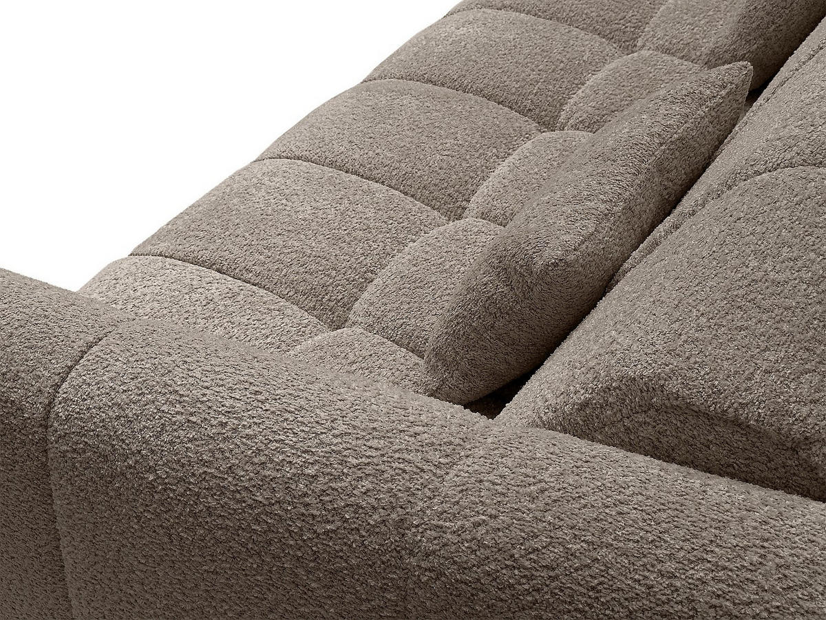 SOFA 3-Sitzer mit Schlaffunktion – Bouclé-Stoff – Taupe – Liegefläche 140 cm + Matratze 13 cm – RETUNA - Braun, Textil (200/90/208cm) - Vente-Unique