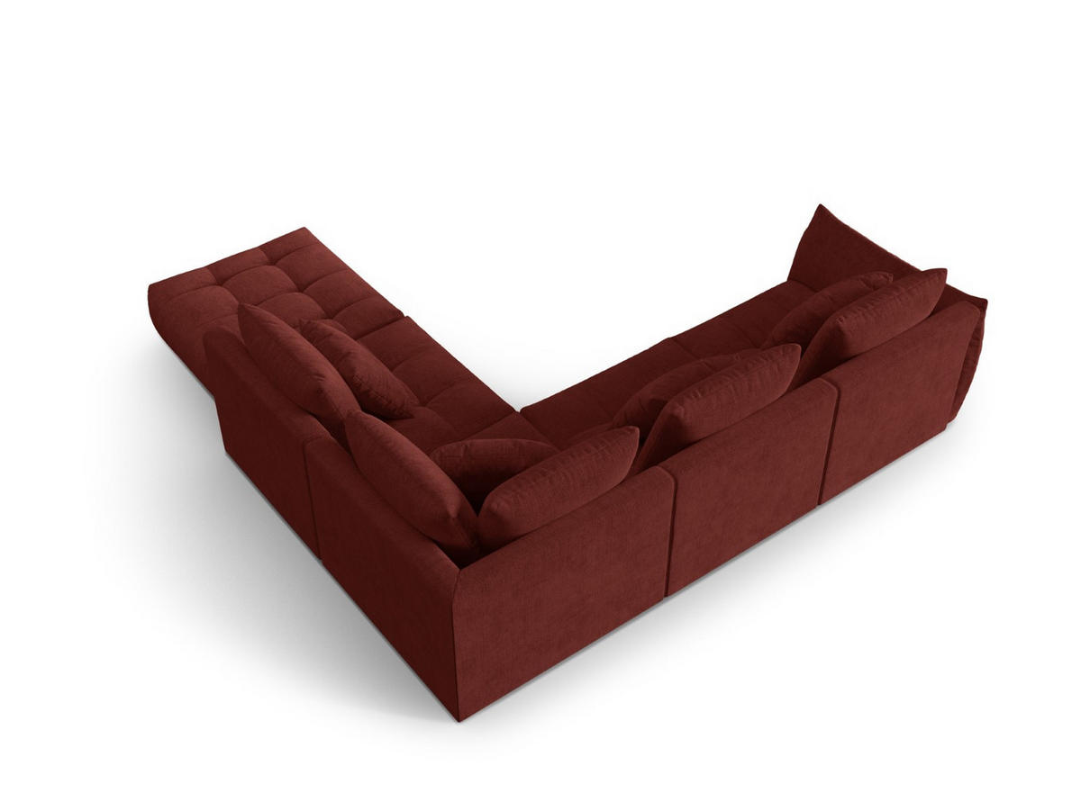 ECKSOFA modular rechts Bloom aus strukturiertem Stoff rot 4 Sitzplätze - Rot, Textil (310/316cm) - Micadoni