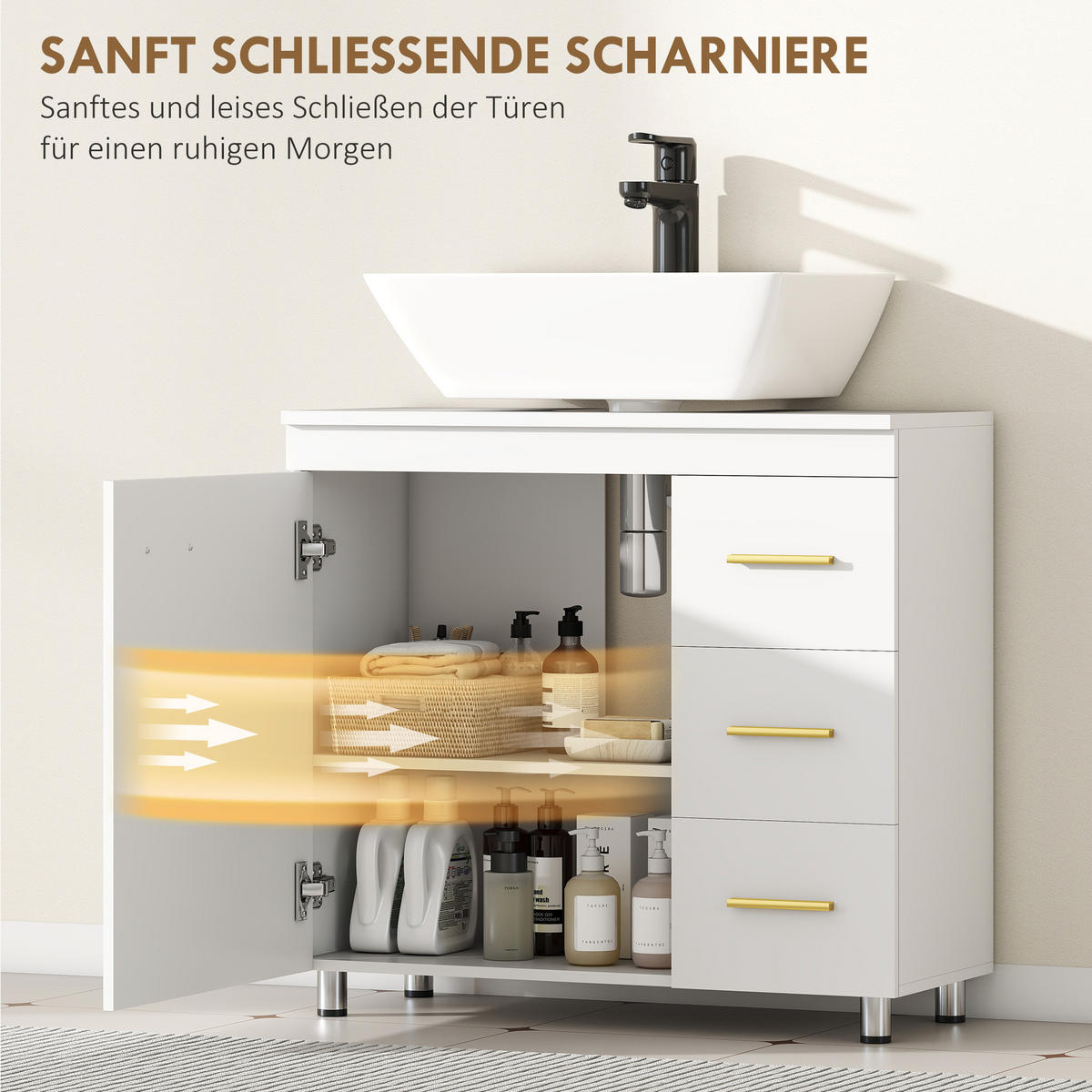 BADEZIMMERSCHRANK Weiß 30.0/70.0/65.0 cm - Weiß, Holzwerkstoff (70/65/30cm)