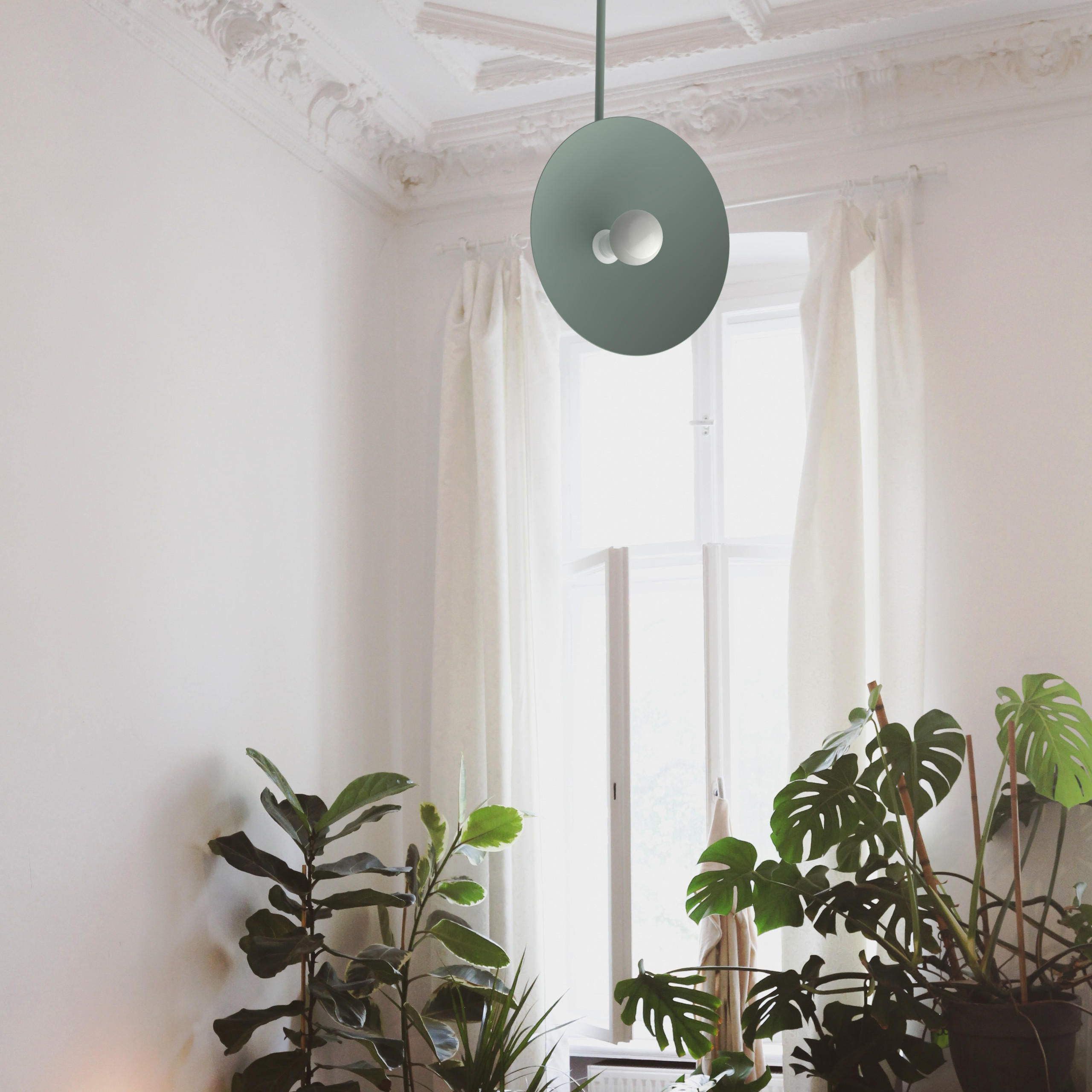 DECKENLEUCHTE - Grün, Metall (40/40/83cm) - Lumicom