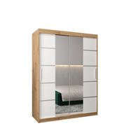 SCHWEBETÜRENSCHRANK 200/150/62 2-türig - Silberfarben/Weiß, Holz/Kunststoff (150/200/62cm) - Abiks Möbel