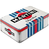 VORRATSDOSE flach Martini L'Aperitivo Racing Stripes - Multicolor, Metall (23/7/16cm) - Nostalgic-Art