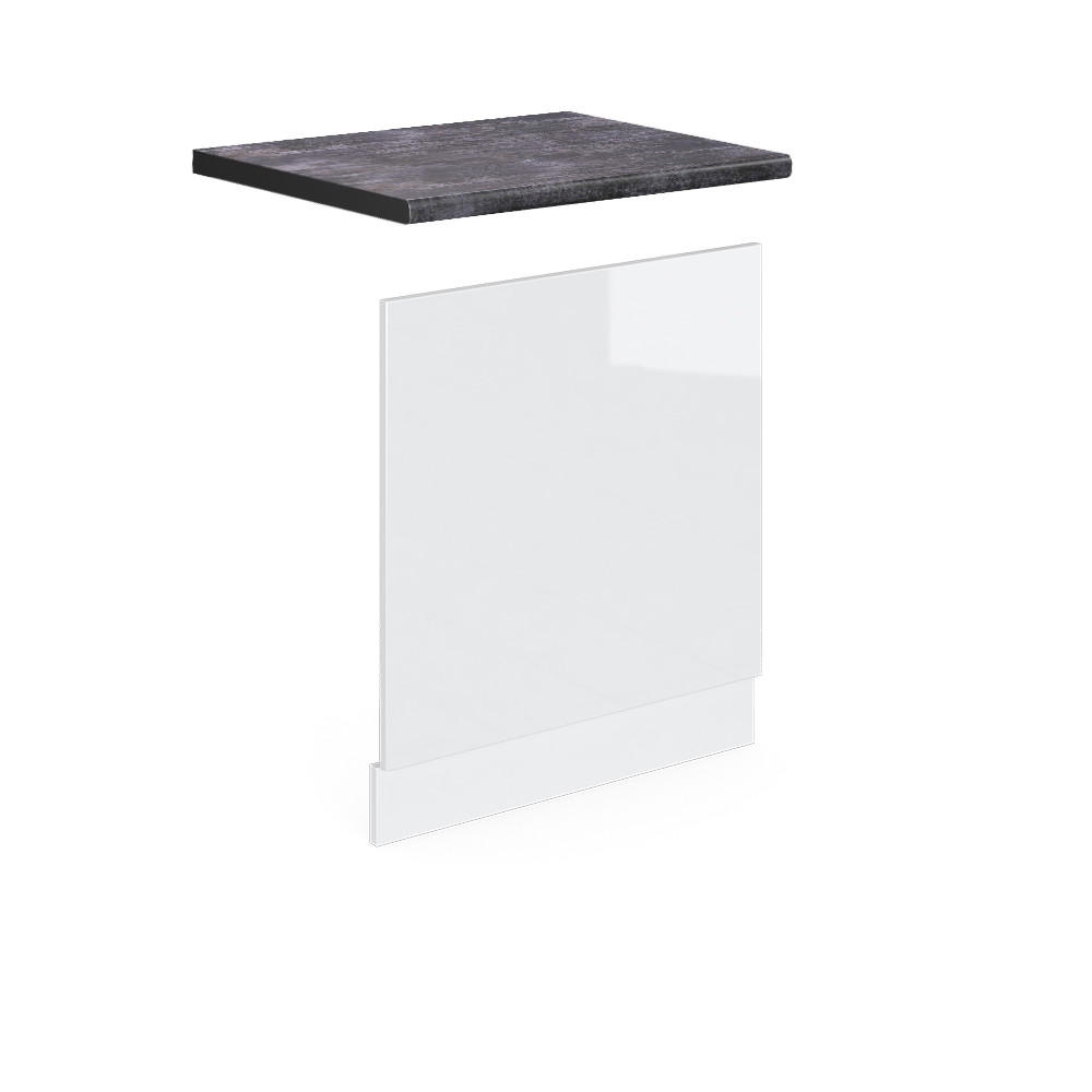 FRONTBLENDE R-Line Weiß Hochglanz 60 cm, AP Anthrazit - Weiß Hochglanz/Weiß, Holzwerkstoff (60/57.2/1.6cm) - Vicco