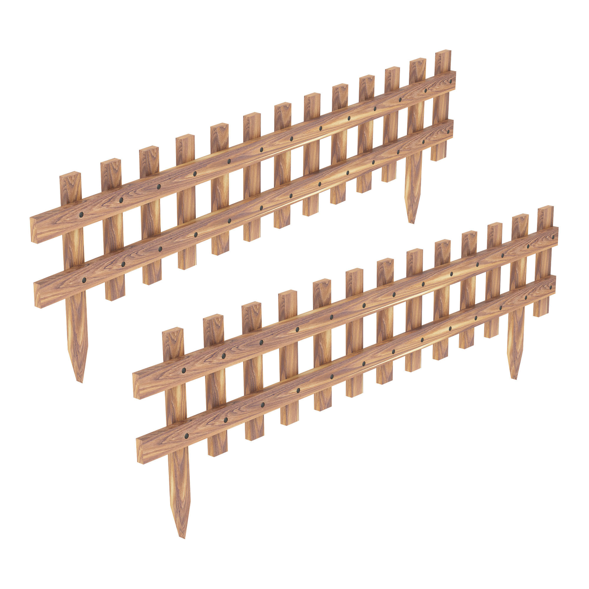 BEETEINFASSUNG-SET 2 TLG. Züschen - Naturfarben, Holz (117/40/3.5cm) - [en.casa]