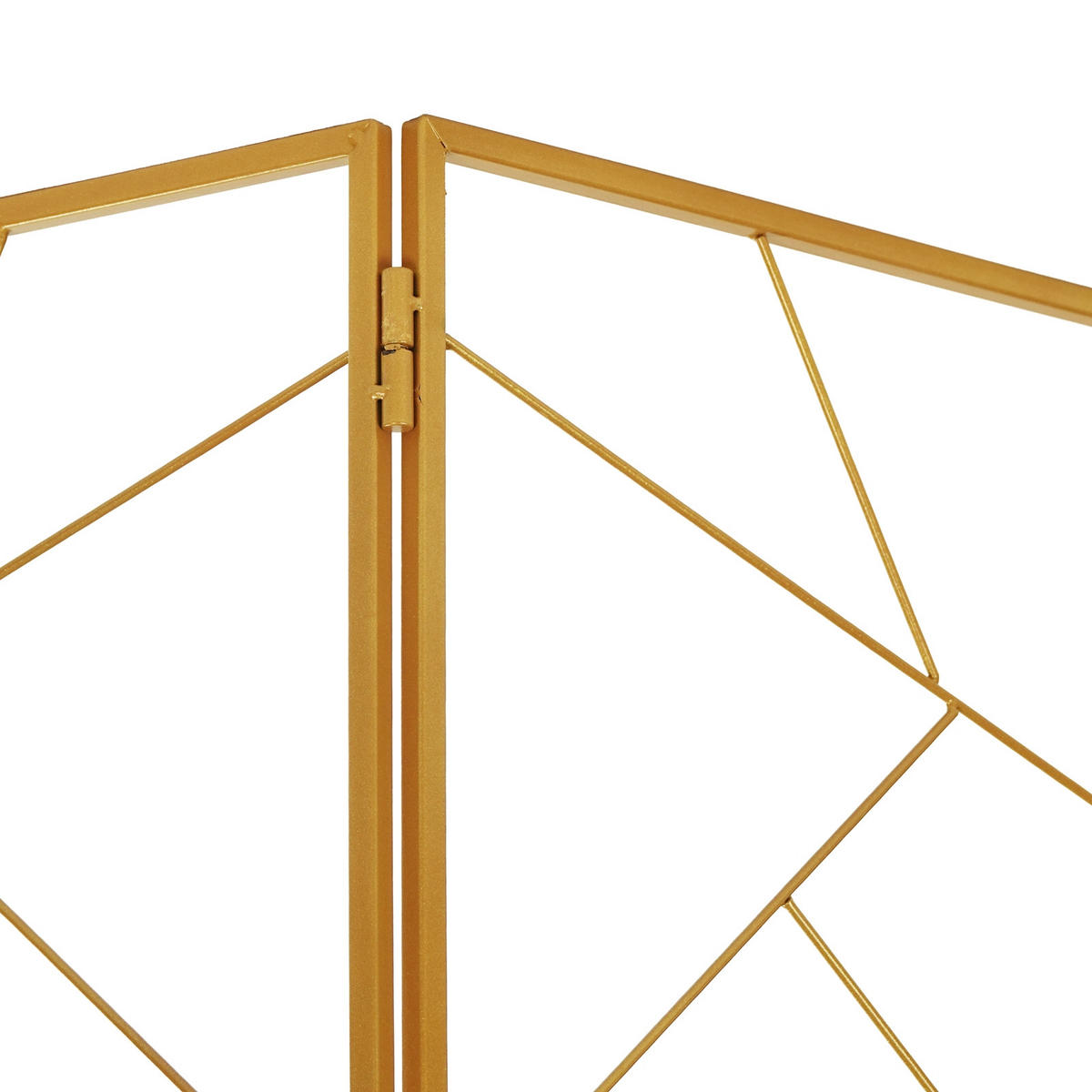 RAUMTEILER Mosaic 3tlg. aus Metall, geometrisches Design, klappbar gold - Goldfarben, Metall (120/170/1cm) - CREEDWOOD