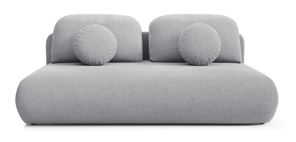 SCHLAFSOFA OTO, Sofa mit Schlaffunktion und Bettkasten, Farbe: Grau, Velourstoff - Grau, Textil (206/90/92cm) - Sepro Meble