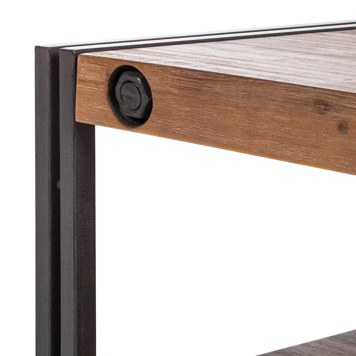 COUCHTISCH mit Ablage - 110 cm - Akazie massiv / Stahl - Akazie / Anthrazit - Akaziefarben/Grau, Holz/Metall (70/110/40cm) - home24