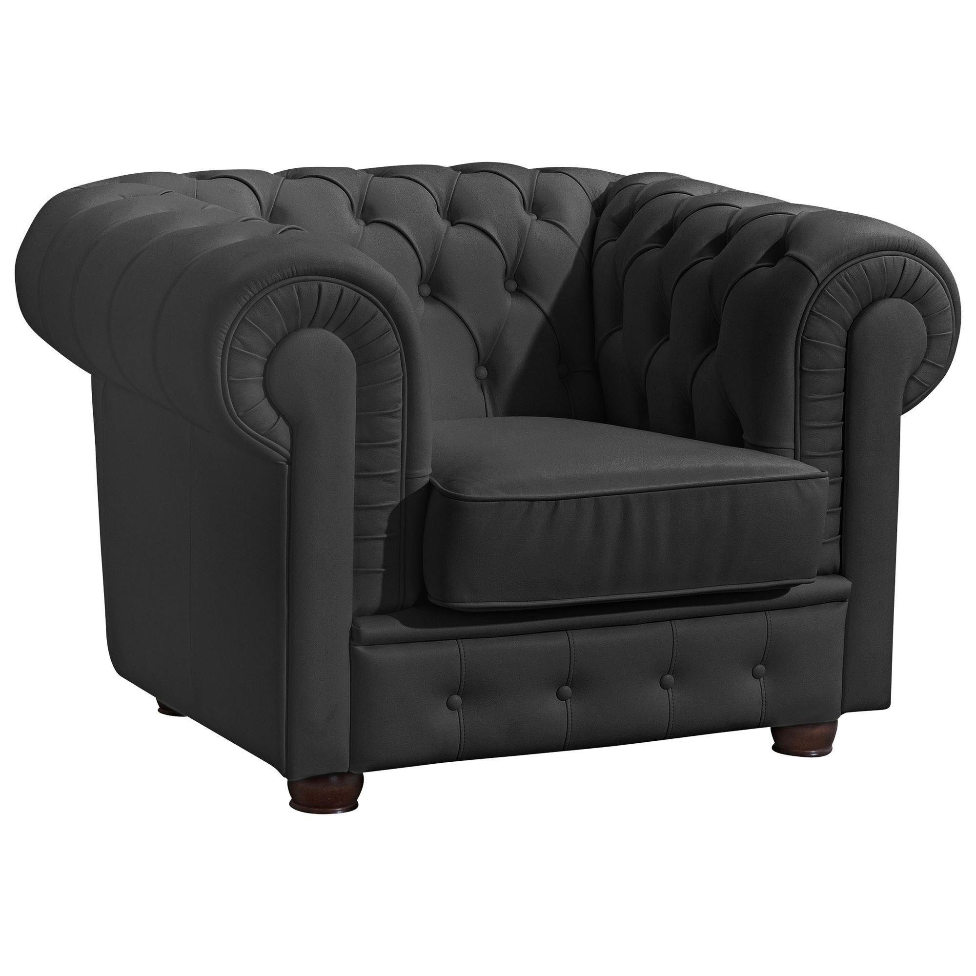 SESSEL Kalea Bezug pigmentiertes Nappaleder Buche nussbaum dunkel / schwarz - Schwarz, Leder (110/76/98cm) - 58aufmkessel