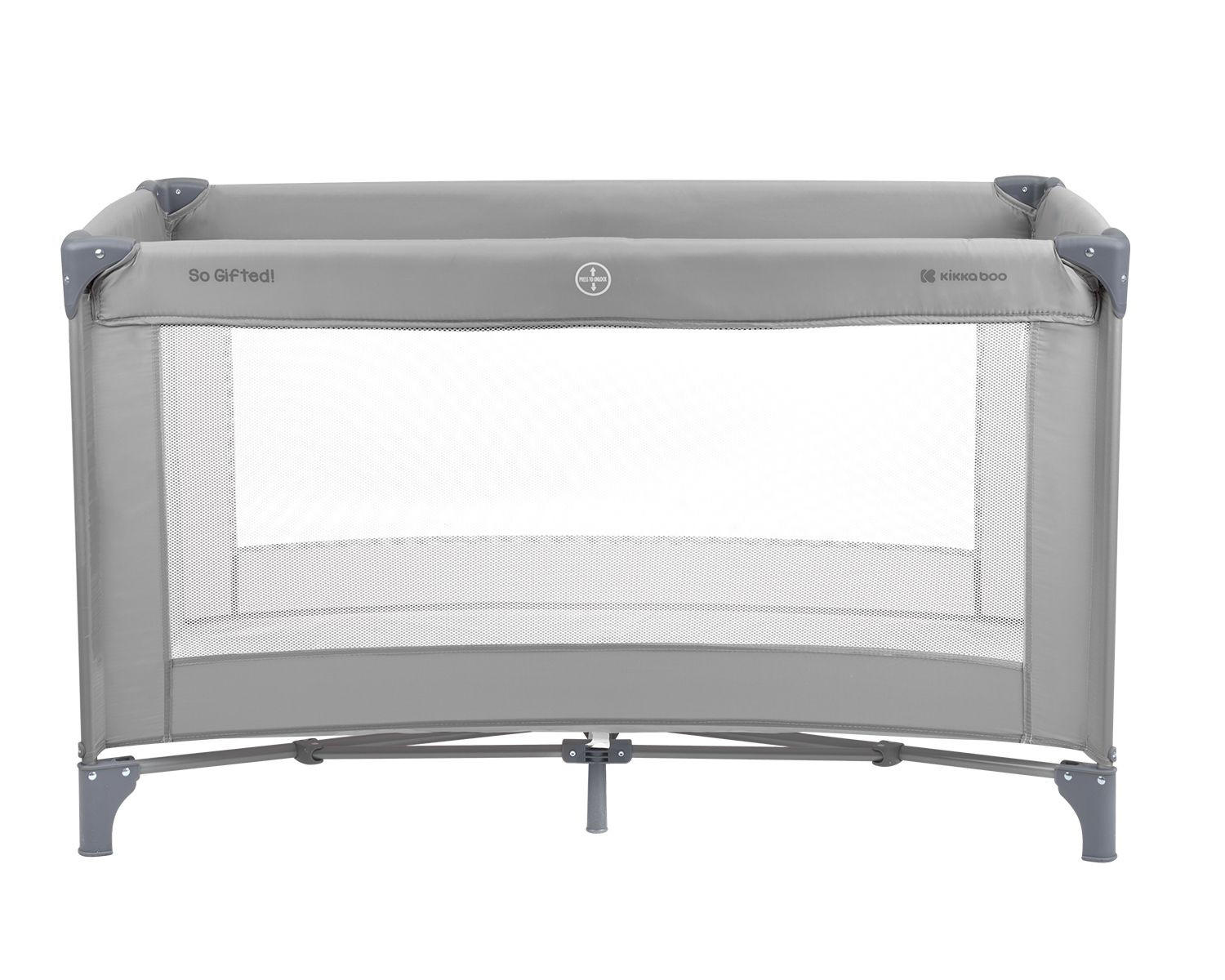 REISEBETT so gifted dunkelgrau weiche Matratzenauflage, Seiteneingang - Grau, Metall (60/120cm) - Kikka boo