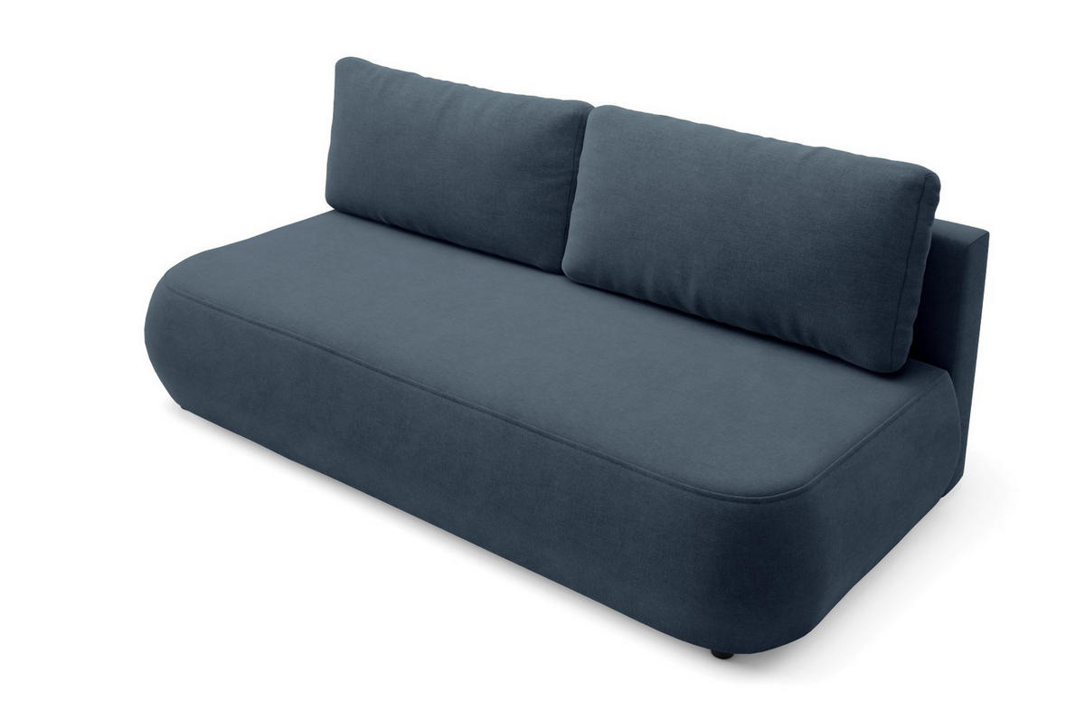 SCHLAFSOFA mit Bettkasten Dunkelblau - Schwarz/Dunkelblau, Holz/Holzwerkstoff (210/82/106cm) - Furnisell