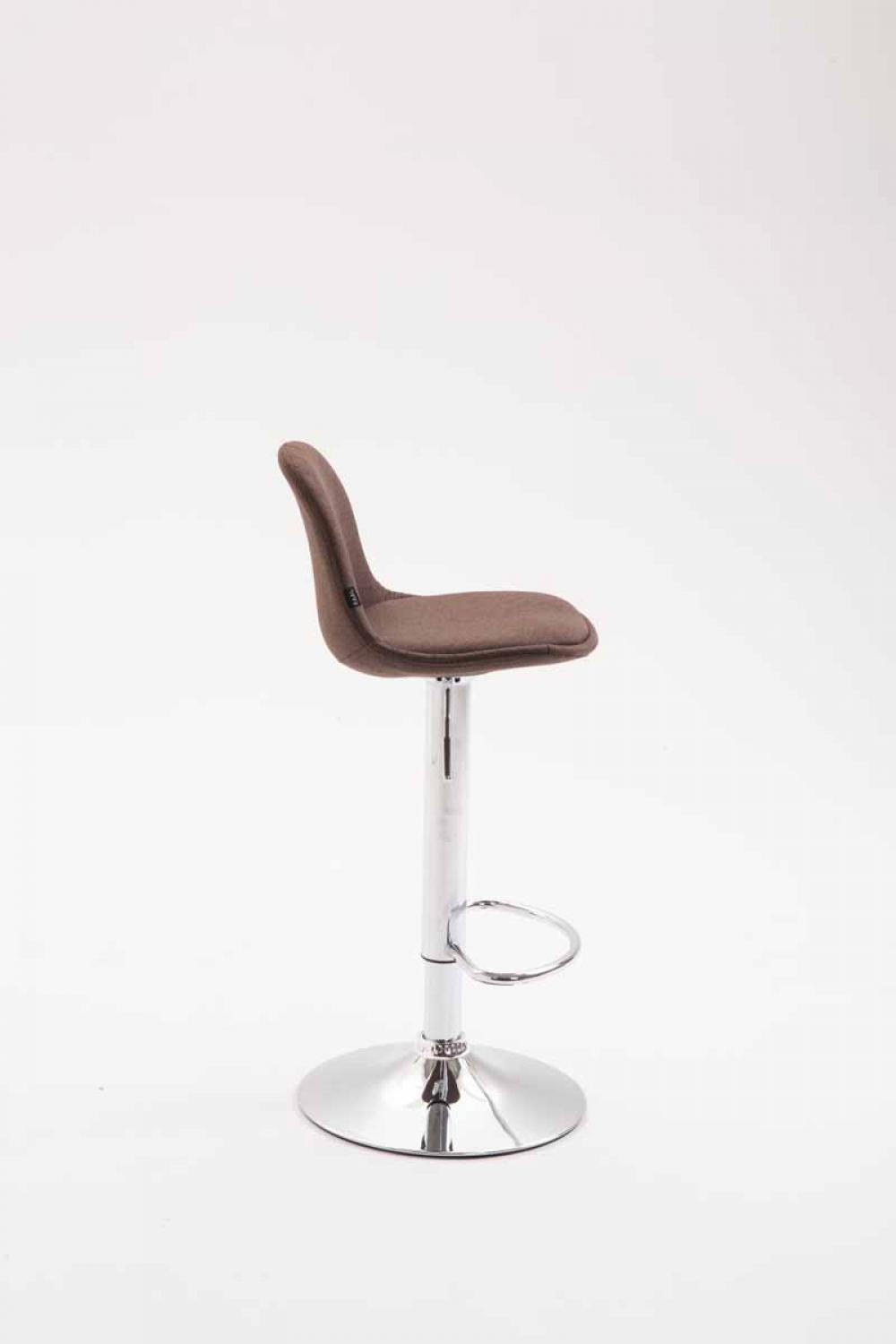 BARHOCKER Stoff braun - Chromfarben/Braun, Textil/Metall (39/82/43cm) - CLP