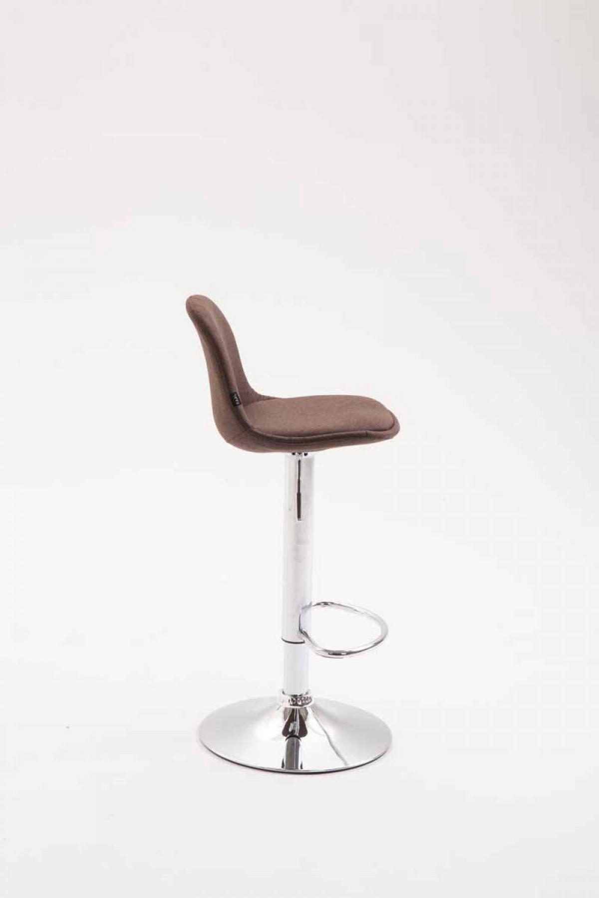 BARHOCKER Stoff braun - Chromfarben/Braun, Textil/Metall (39/82/43cm) - CLP