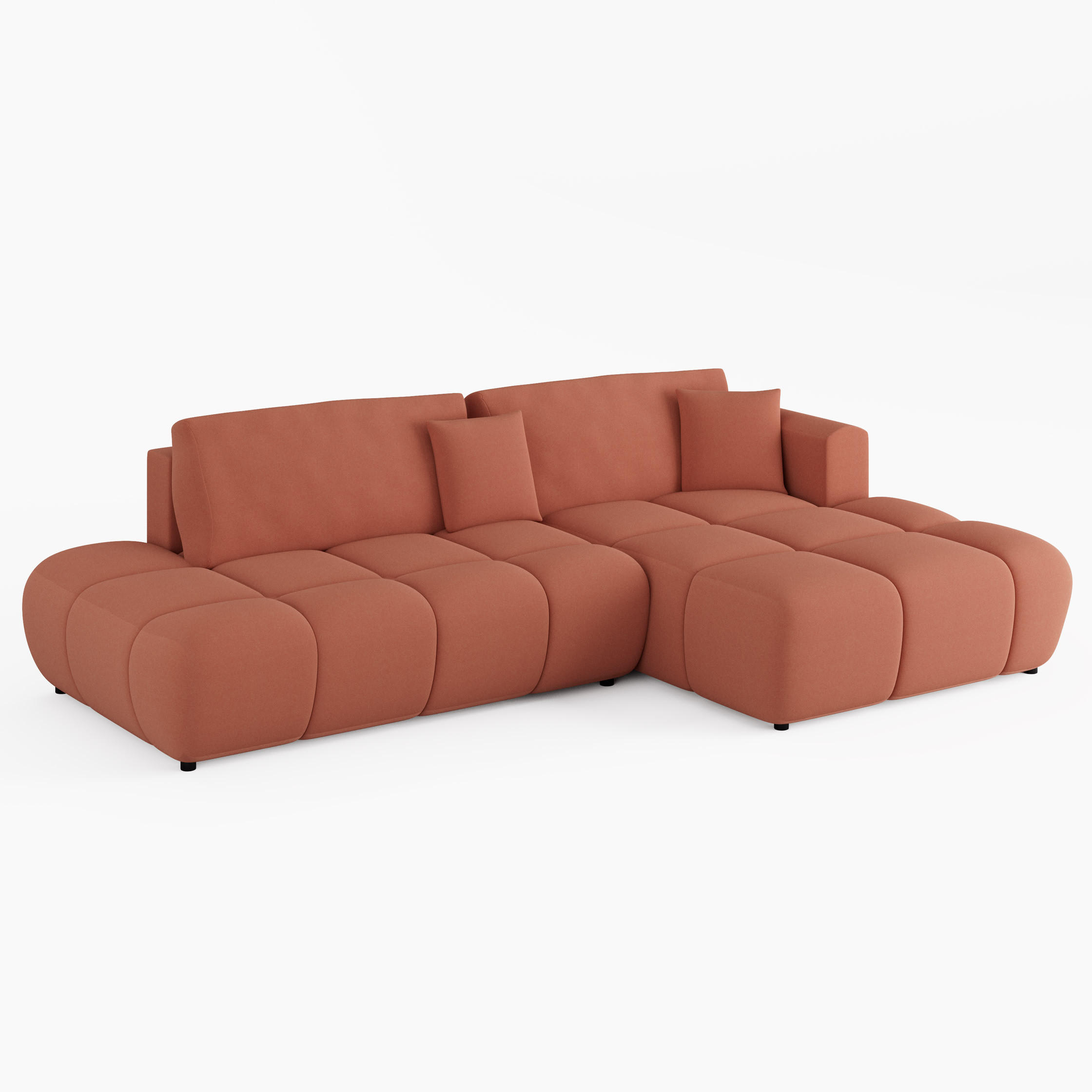 ECKSOFA BARI Rechts Rot Velours Easy Clean L-Form Couch mit Schlaffunktion & Bettkasten - Rot/Schwarz, Holz (280/170cm) - Barchello