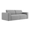 3-SITZER SOFA Samt Stoff Grau - Creme/Schwarz, Kunststoff/Textil (224/80/103cm) - Makamii
