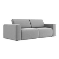 3-SITZER SOFA Samt Stoff Grau - Creme/Schwarz, Kunststoff/Textil (224/80/103cm) - Makamii
