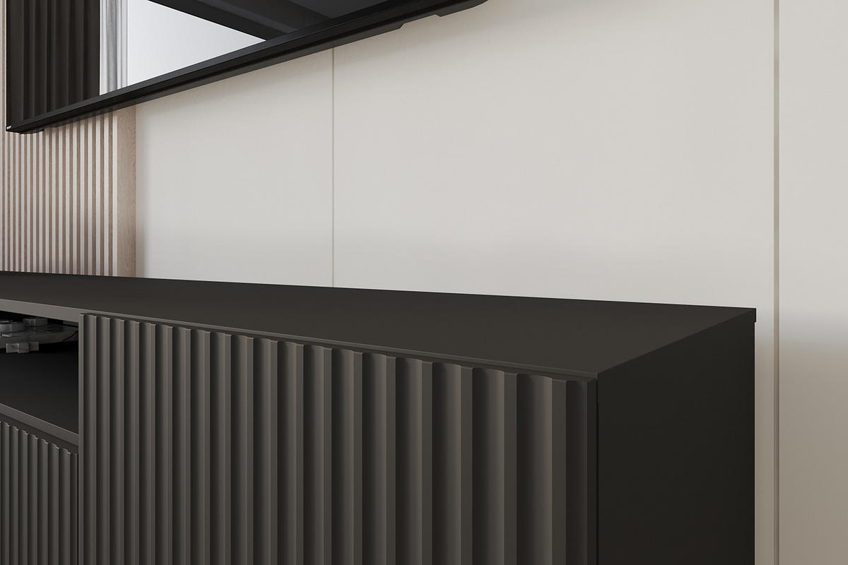LOWBOARD NOA-2-W 200x40x41 cm - Schwarz - Schwarz/Weiß, Holzwerkstoff (200/40/41cm) - ALTDECOR