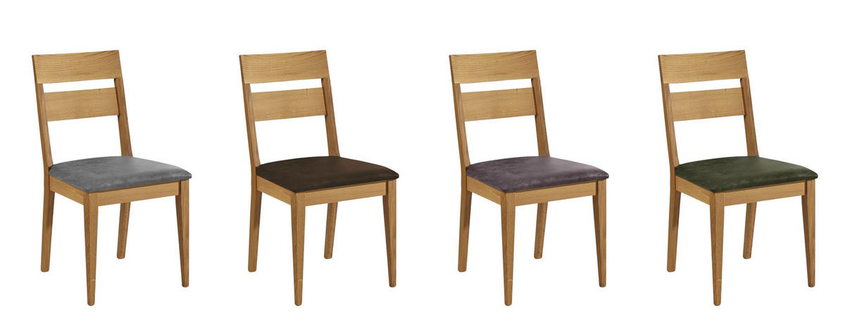 ESSZIMMERSTUHL 2er-Set Delfi 7 Wildeiche Massiv/Microfaser Braun - Braun, Holz (46/90/54cm) - 58aufmkessel