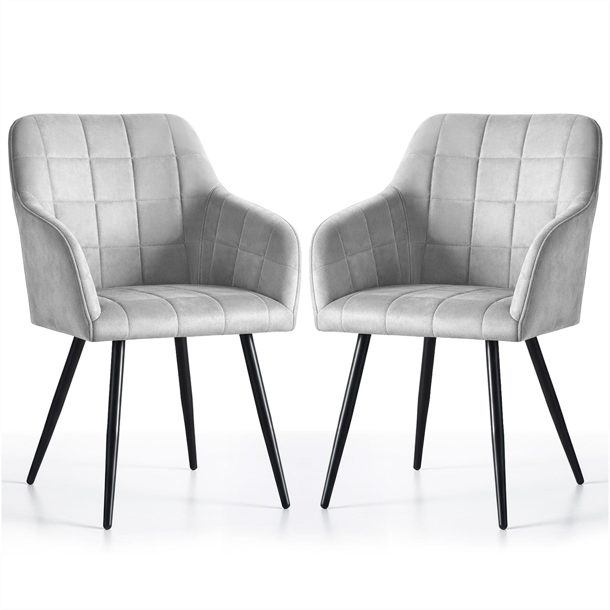 POLSTERSTUHL 2er Set, Metallbeine Hellgrau, Schwarz 54/82/58 - Hellgrau/Schwarz, Textil (54/82/58cm) - RAUMHIRSCH FURNITURE