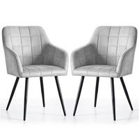 POLSTERSTUHL 2er Set, Metallbeine Hellgrau, Schwarz 54/82/58 - Hellgrau/Schwarz, Textil (54/82/58cm) - RAUMHIRSCH FURNITURE