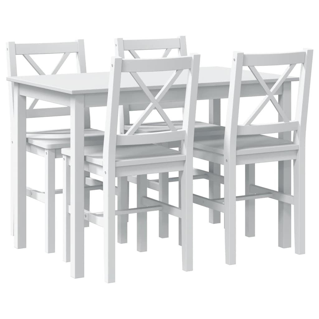 vidaXL Essgruppe Weiß 108x73x65 cm