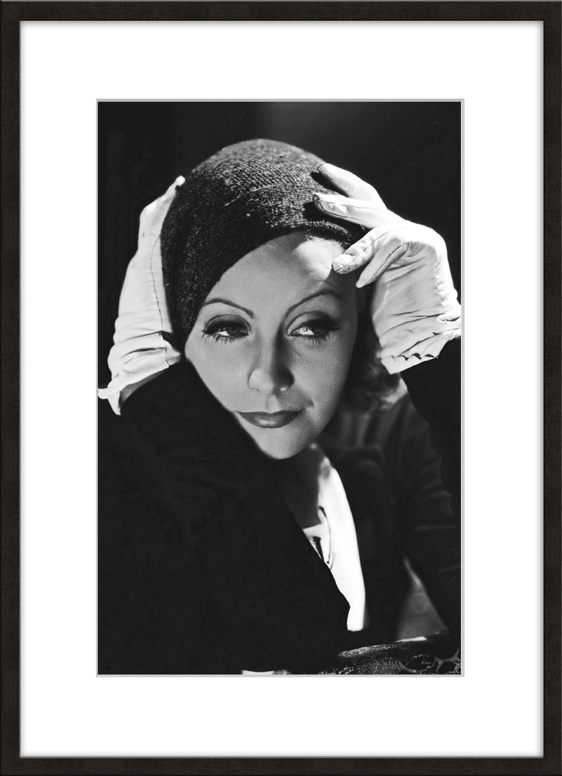 BILD mit Rahmen 51x71 cm Greta Garbo Schwarz-Weiß - Weiß, Holz (51/71cm) - artissimo
