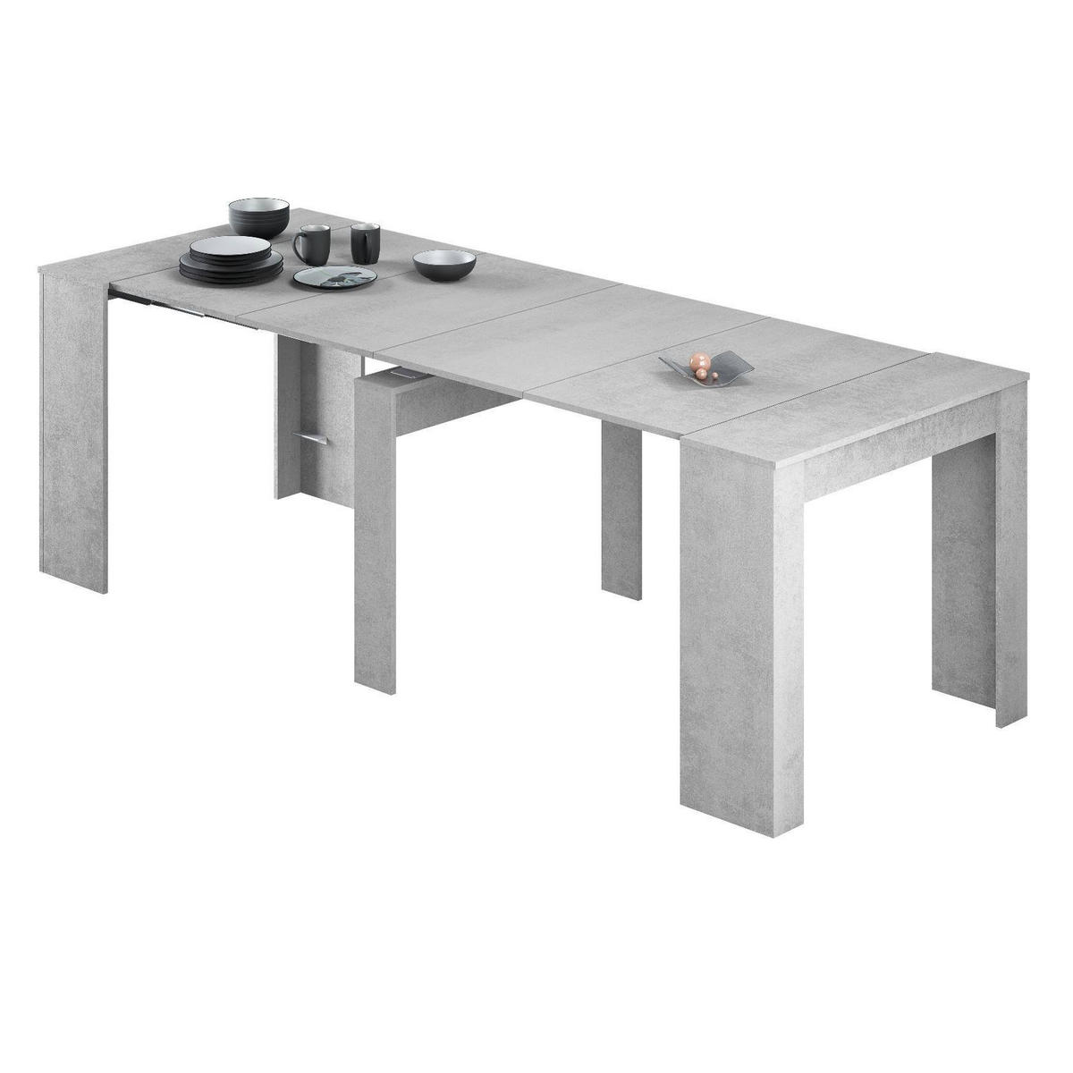 TISCH Ausziehbar Zement 51/90/78 cm - Grau, Holzwerkstoff (90/78/51cm) - DMORA