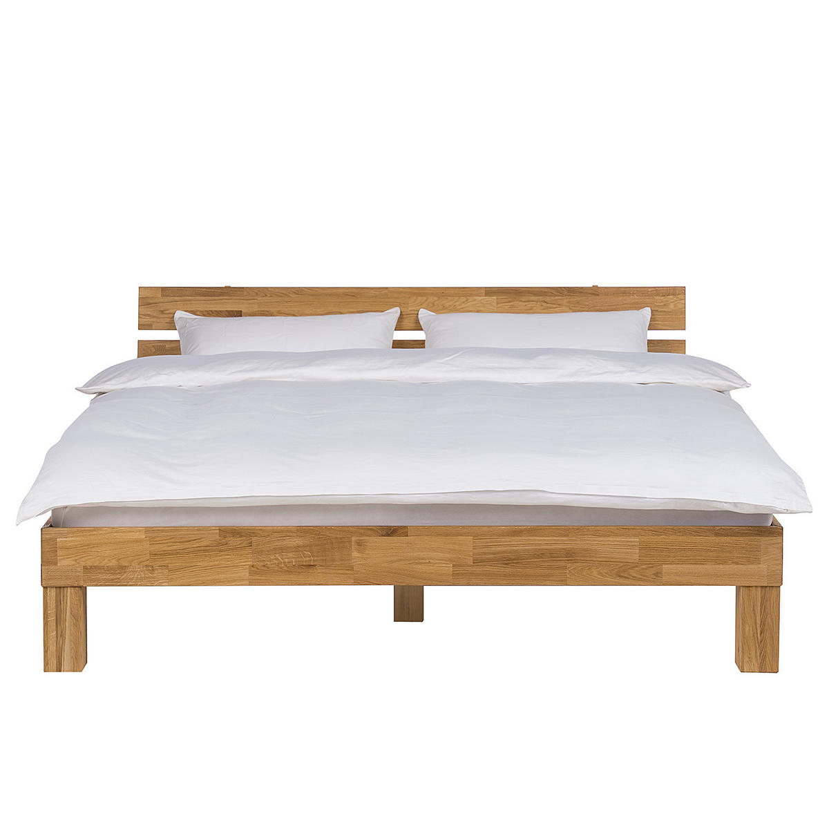 MASSIVHOLZBETT - Braun - Eichefarben, Holz (180/200cm) - home24