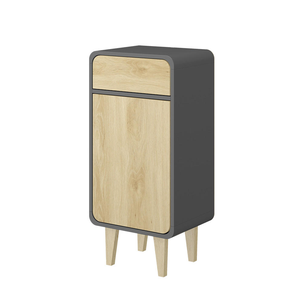 MIDISCHRANK Arla Anthrazit/Goldkraft Eiche 40 x 81 cm - Eichefarben/Anthrazit, Holzwerkstoff (40/81/30cm) - Vicco