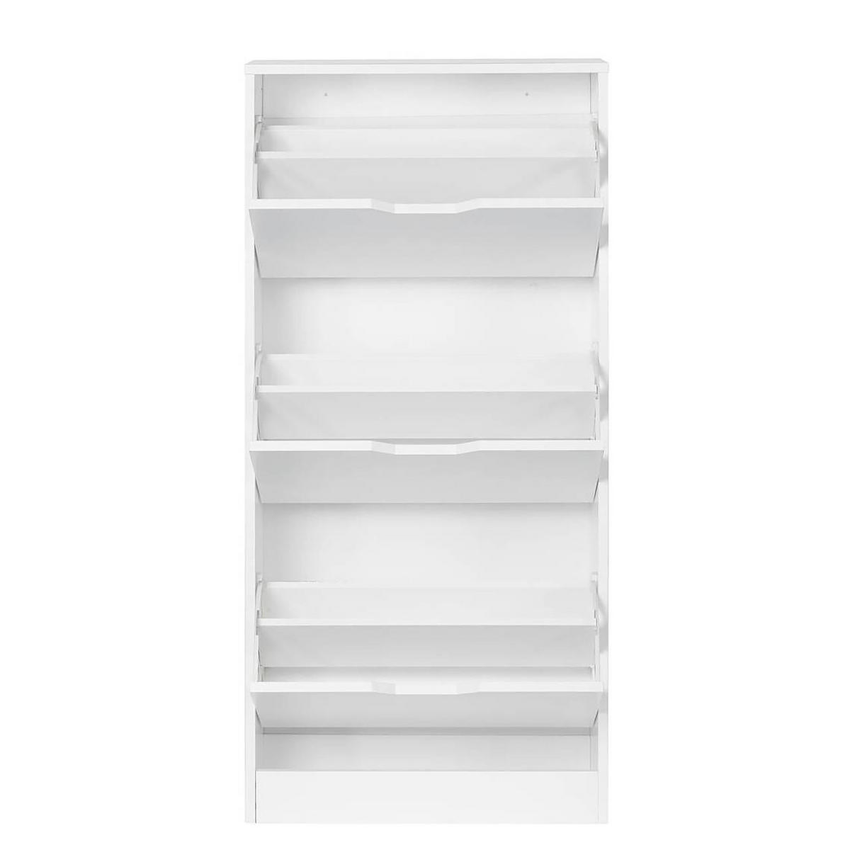 SCHUHKIPPER - Weiß - Weiß, Holzwerkstoff (55/117/24cm) - home24