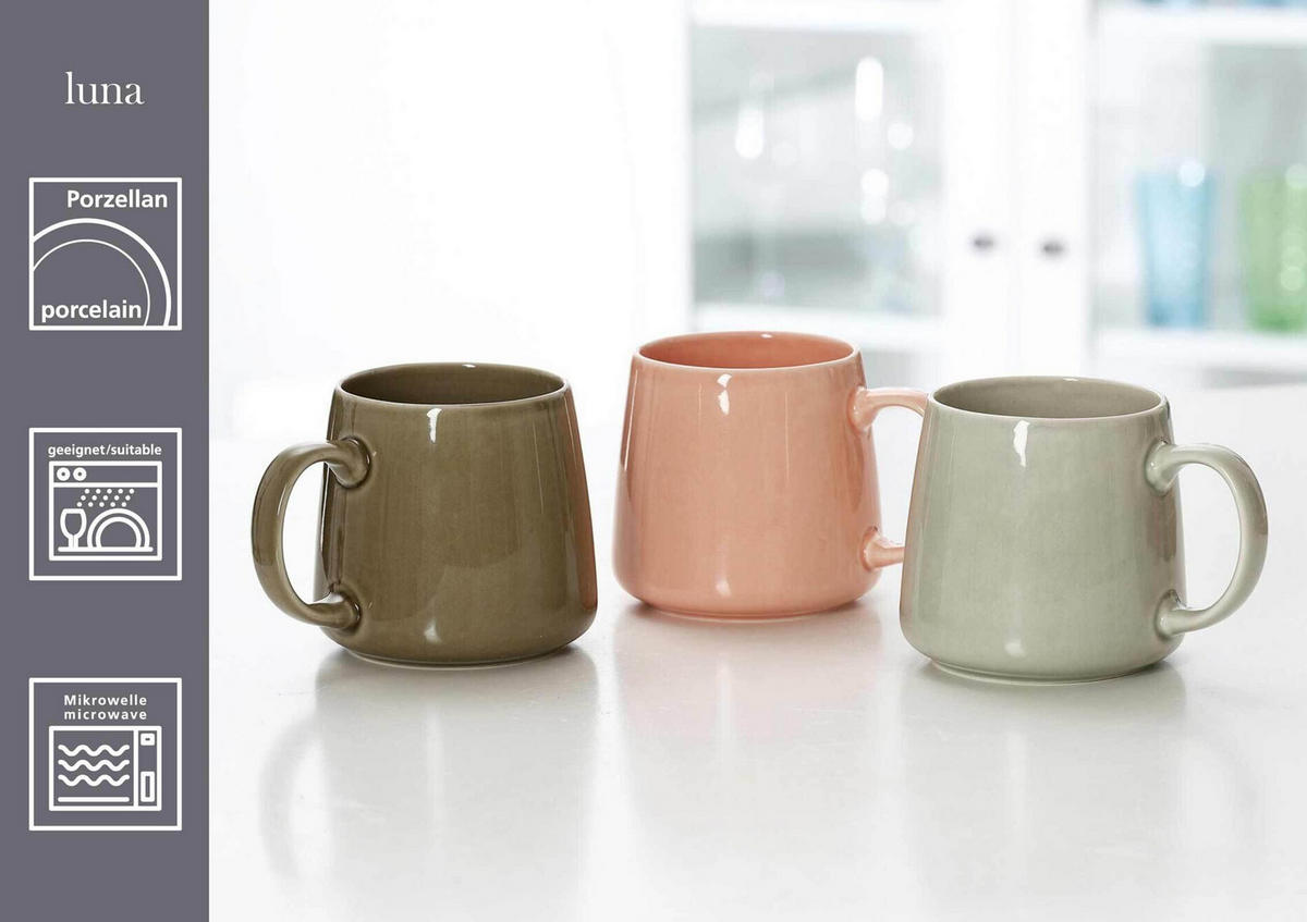 KAFFEEBECHER Luna bunt 380 ml 6er Set - Multicolor, Keramik (0.38L) - Ritzenhoff Breker