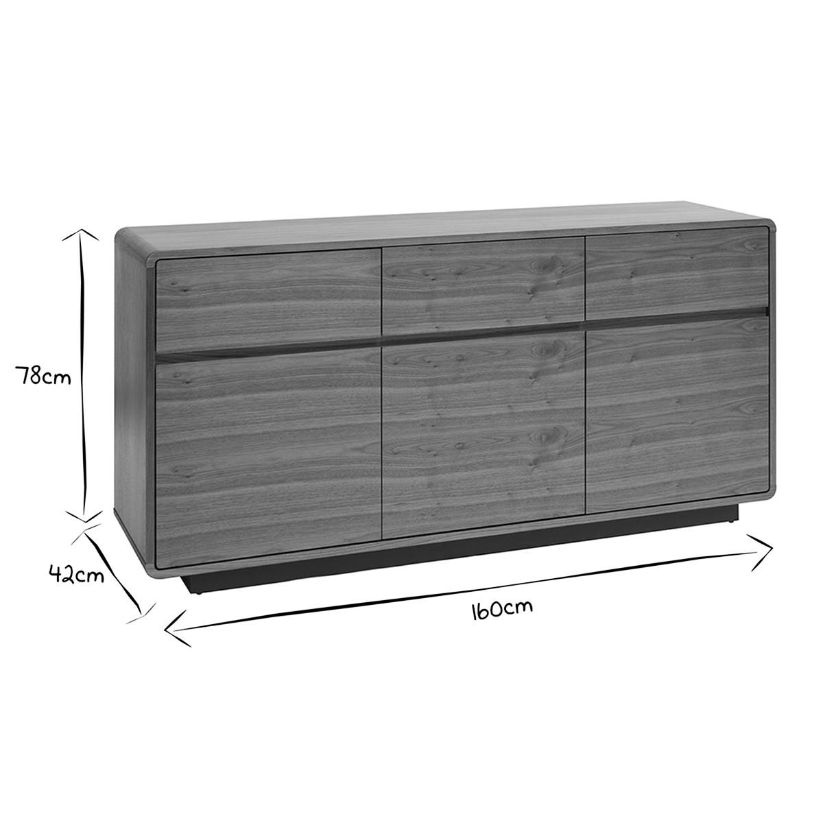 SIDEBOARD Nussbaumoptik 160 cm JAKO - Walnussfarben, Holz (42/78/160cm) - Miliboo