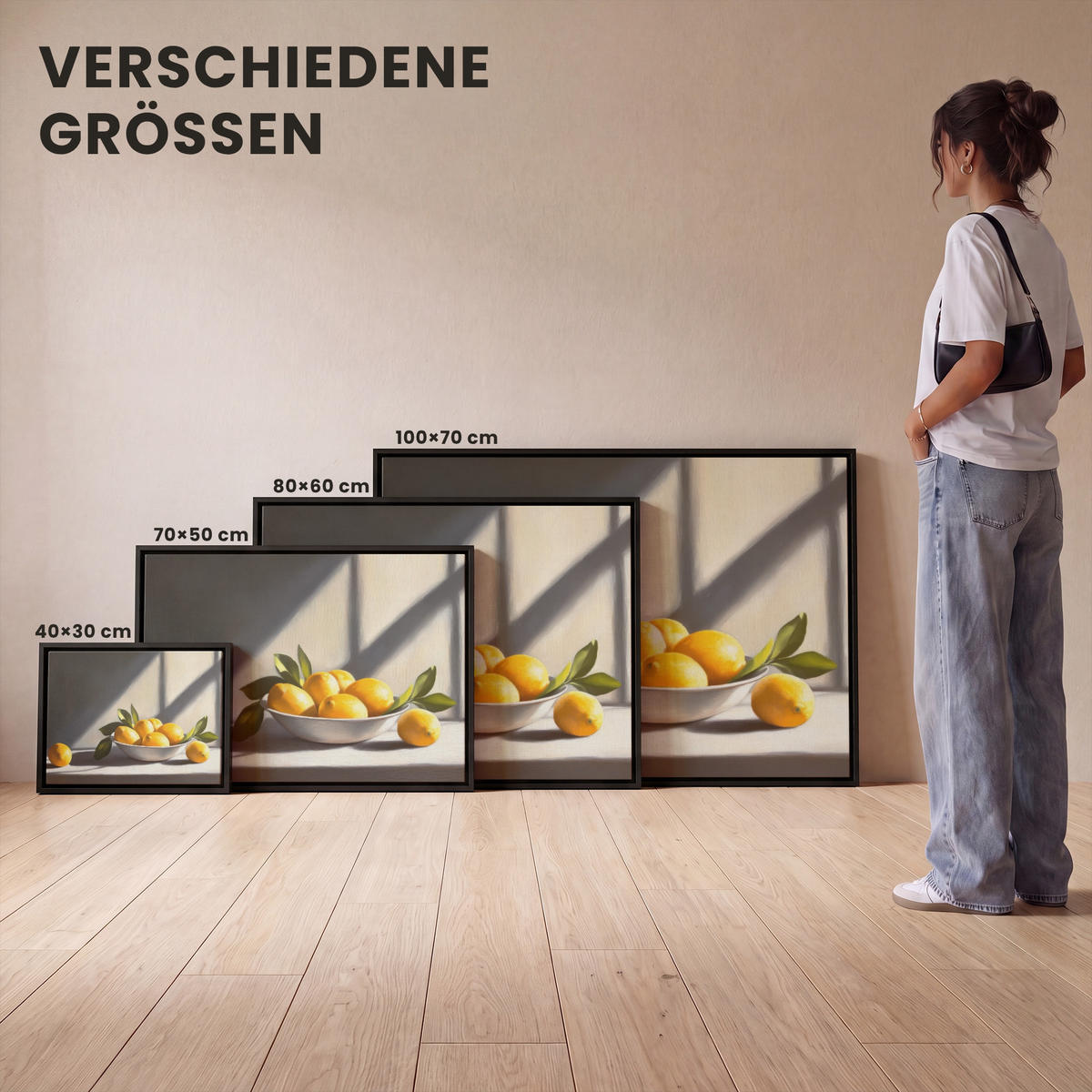 LEINWAND Bilder mit Rahmen - Zitronen - Stilleben - Gelb - 80x60 - Gelb, Textil (80/60cm) - MuchoWow