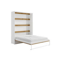 SCHRANKBETT - 2 Personen - holz - naturfarben hell, weiß Rapili - Naturfarben/Weiß, Holz (160/200cm) - Vente-Unique