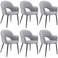 ARMLEHNSTUHL 6er Set Sachel 57 x 61 5 x 87 5 cm hellgrau - Hellgrau, Kunststoff (57/87.5/61.5cm) - tectake