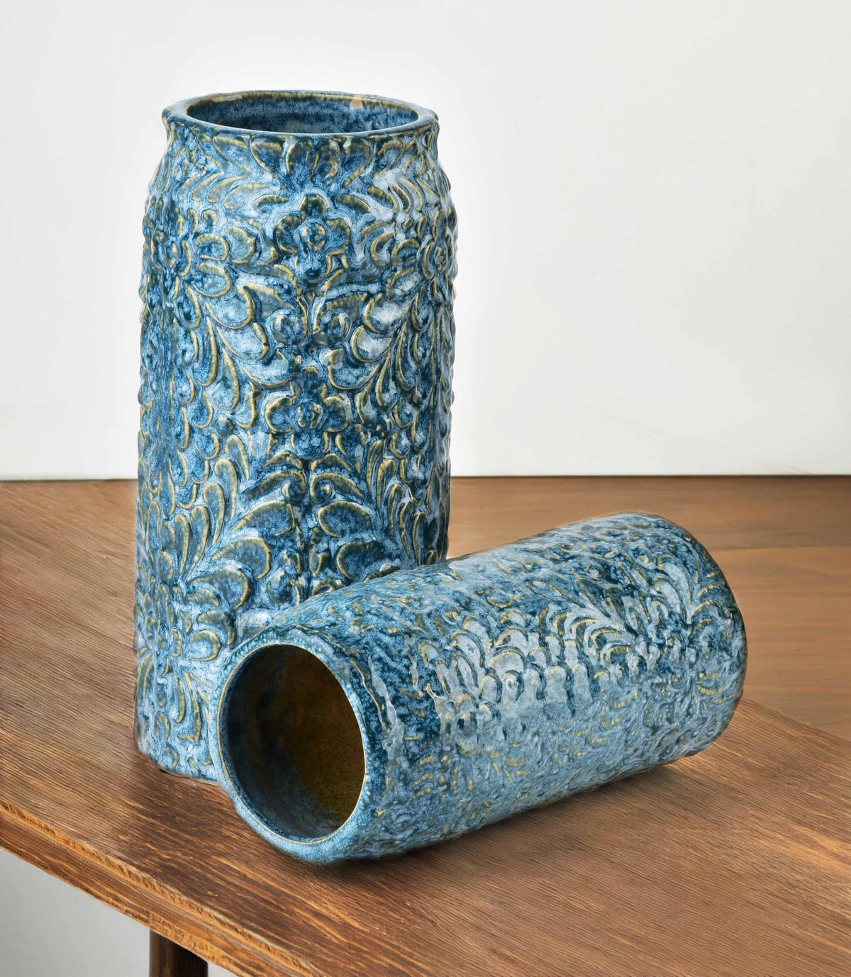 VASE Yanda Blau 14.5/14.5/27 cm Keramik - Blau, Keramik (27cm) - Mondex