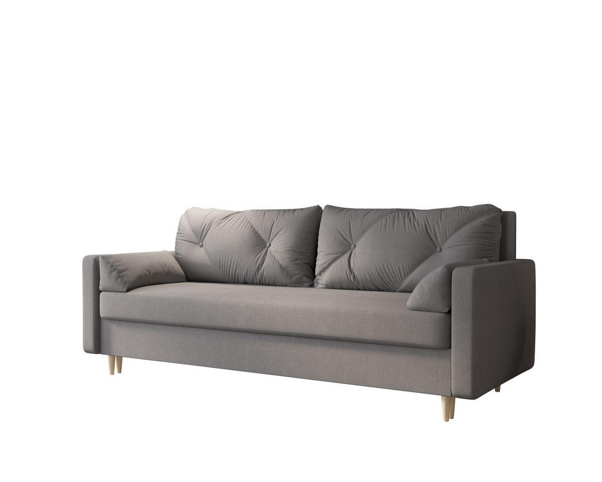 SOFA ASTRA mit Schlaffunktion COSMIC 160 mit Stauraum - Grau, Textil (90/88/228cm) - Bedante