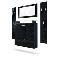 GARDEROBE Malea Fronten in Schwarz Hochglanz - Schwarz Hochglanz, Holzwerkstoff (180/180/23cm) - Vladon
