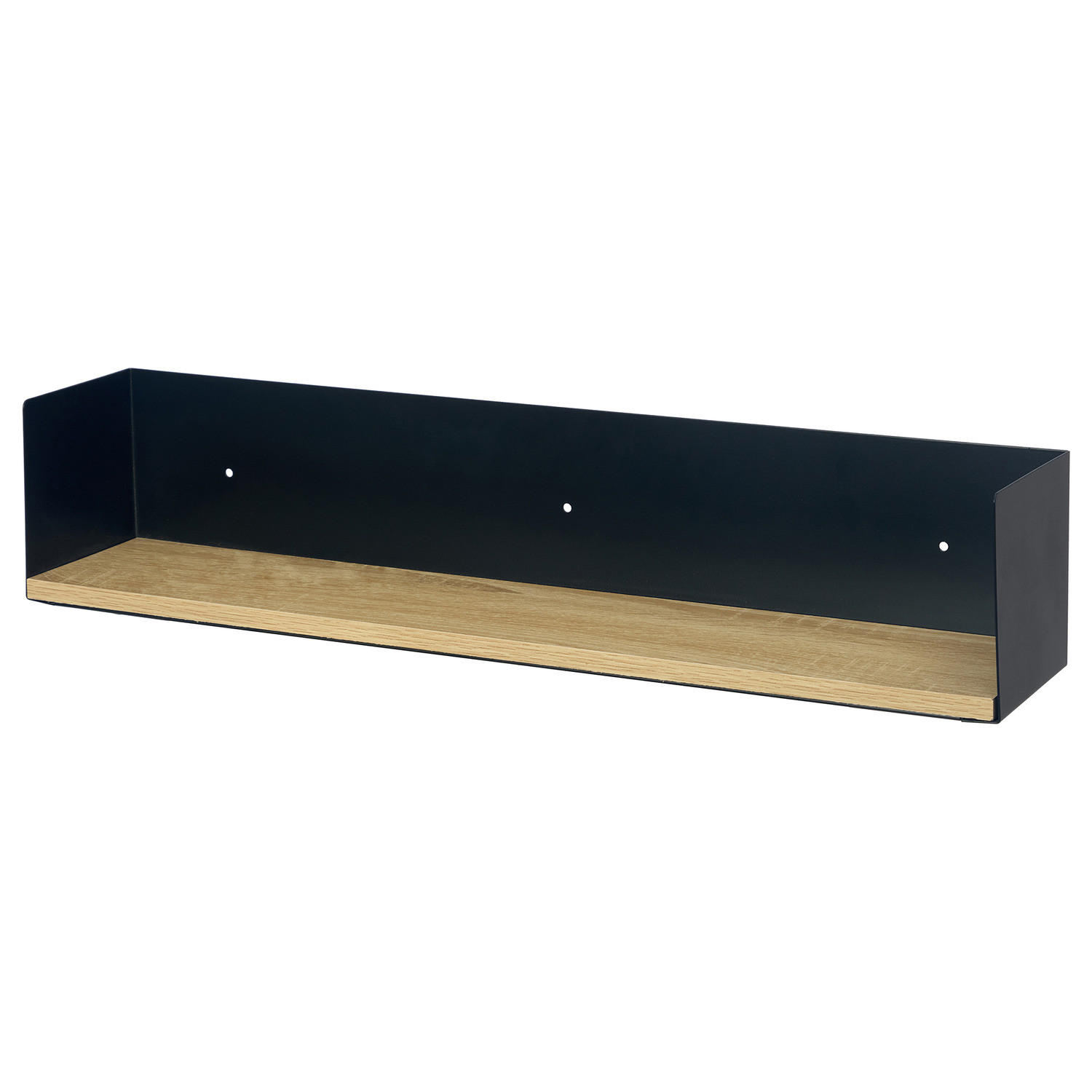 WANDBOARD - Echtholzfurnier - Tanne / Eisen - Schwarz, Holzwerkstoff/Metall (60/12/12cm) - home24