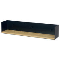 WANDBOARD - Echtholzfurnier - Tanne / Eisen - Schwarz, Holzwerkstoff/Metall (60/12/12cm) - home24