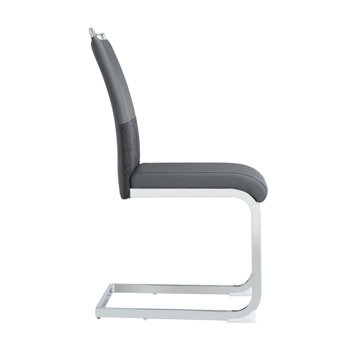 ESSZIMMERSTUHL 6er-Set ergonomisch Sitzfläche 42 x 45 cm Grau - Grau, Metall (42/95/48.2cm) - Meubliv