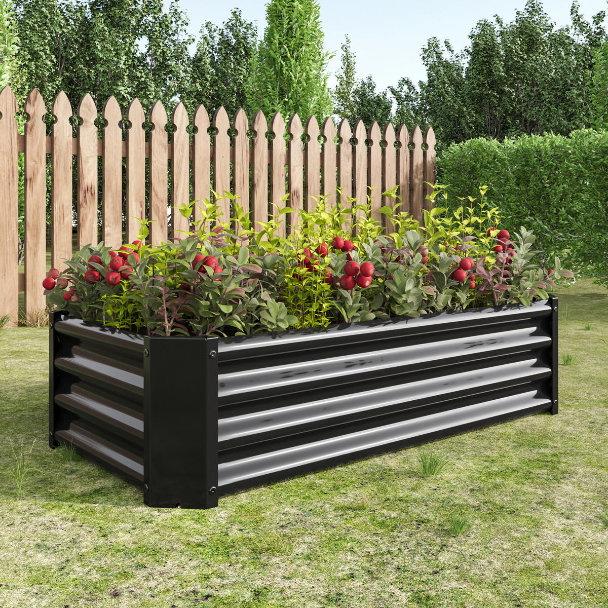 HOCHBEET Metall robust offen anthrazit - Schwarz, Metall (120/30/60cm) - Fortuna Lai