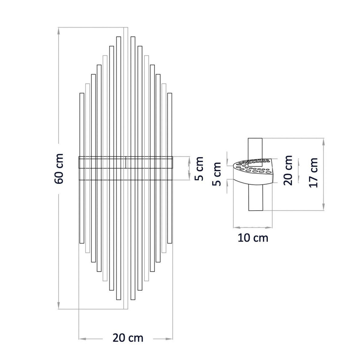 WANDLEUCHTE Dania, Transparent und goldfarben, 60cm - Transparent, Glas (20/60/20cm) - KOSILUM