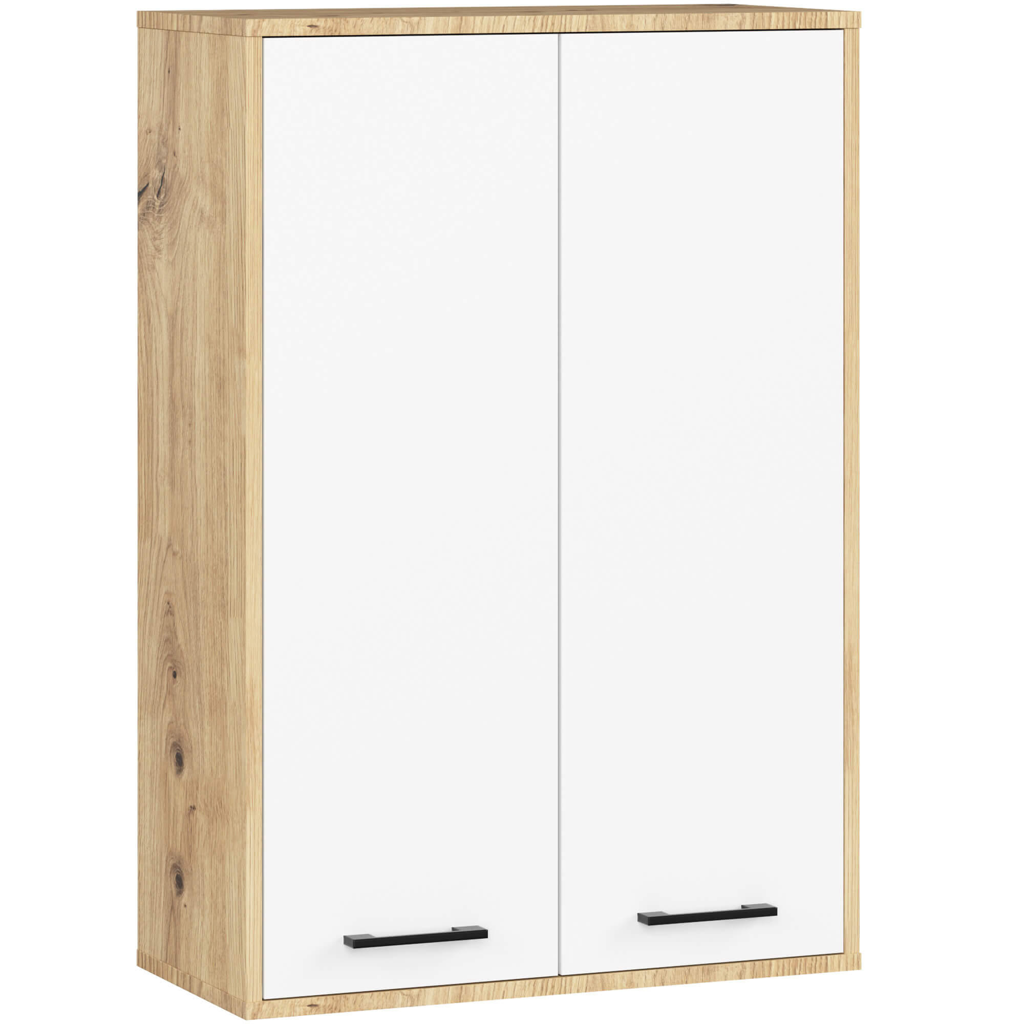 Akord Hängeschrank Eiche Artisan, Weiß 64x94x30 cm