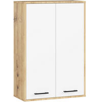 HÄNGESCHRANK Eiche Artisan, Weiß 64x94x30 cm - Silberfarben/Eiche Artisan, Holzwerkstoff/Kunststoff (64/94/30cm) - Akord