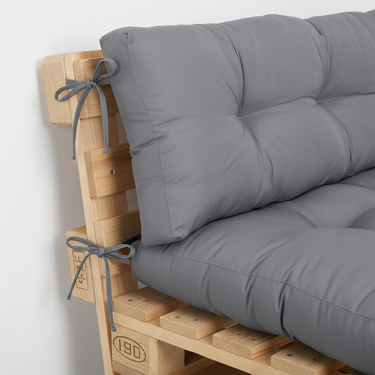 POLŠTÁŘE Šedá 2ks-set pro paletu 120x80 cm - šedá, textil/plast (80/12/120cm) - Relaxdays